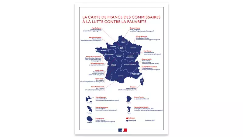 Carte de France des commissaires à la lutte contre la pauvreté