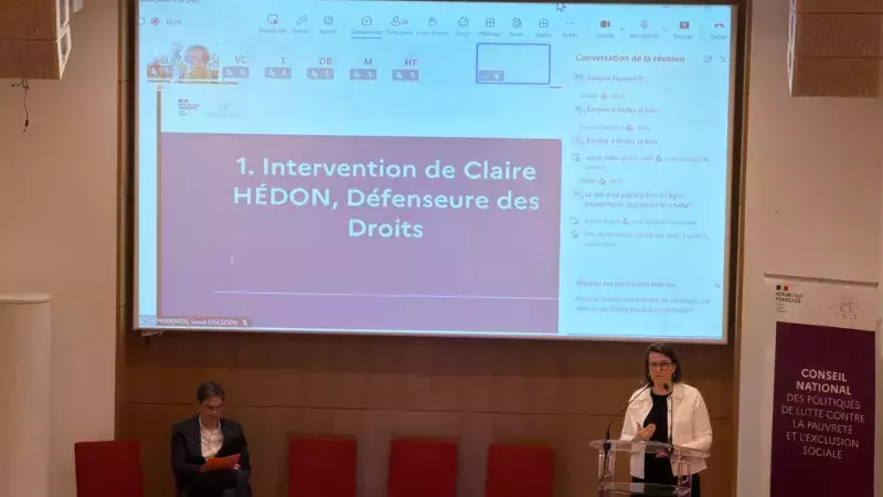 Claire Hédon, défenseure des droits, intervient lors de la plénière du CNLE le 30 juin 2026 au ministère des Solidarités